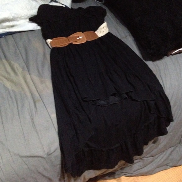 Black high low tube dress