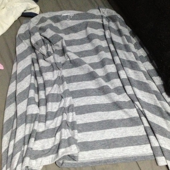 Grey striped cardigan