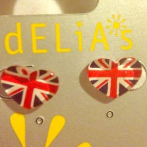 🇬🇧❤British flag heart earrings❤🇬🇧