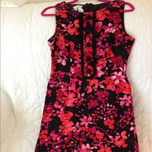 Retro Red Print Dress