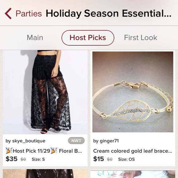 Cream colored gold leaf bracelet - Picture 3 of 3