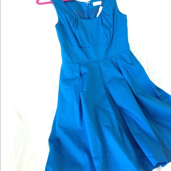 Calvin Klein Blue Pleat Dress