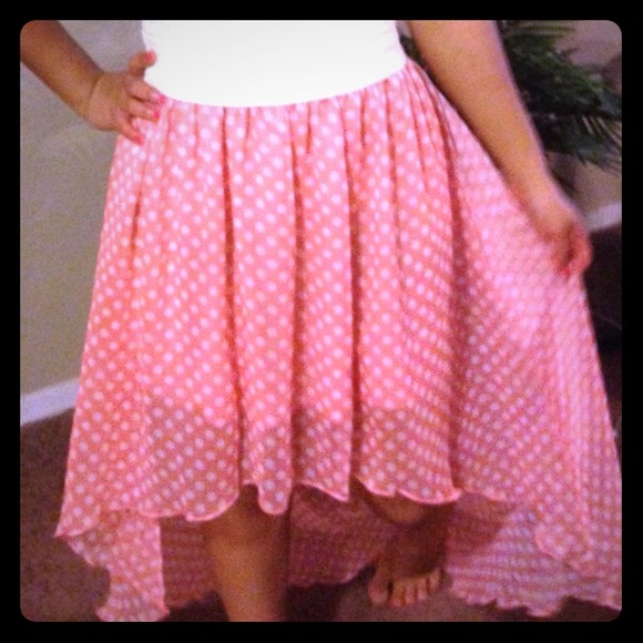 High low poker dot skirt