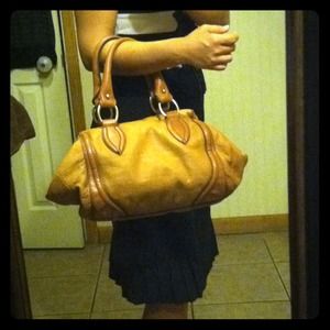 Kate Landry Genuine Leather Tan Handbag