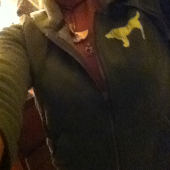 Victorias Secret PINK 3/4 length green zip hoodie