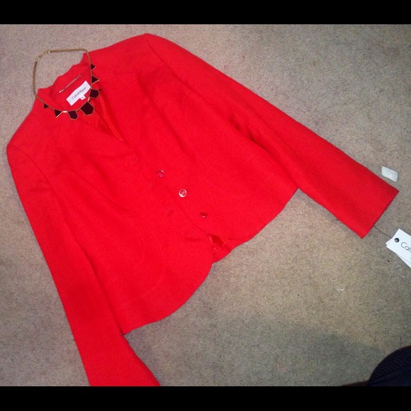 Calvin Klein Orange Blazer Jacket - Work Attire - Picture 3 of 3
