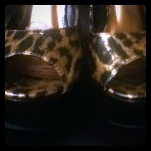 Brand new leopard-print wedges (size 9)