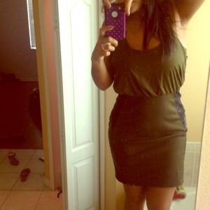 Leather Paneled Alice and Olivia Dress