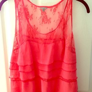 ⭐Charlotte Russe coral sexy sheer top! ⭐