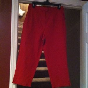 Red Crop Pants
