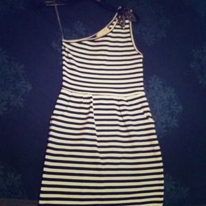 Black &white striped dress