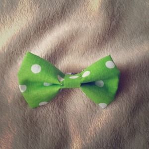 Green Mini Polka Dot Bow