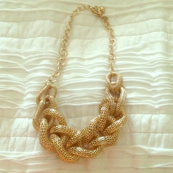 Express Gold Chain Link Statement Necklace