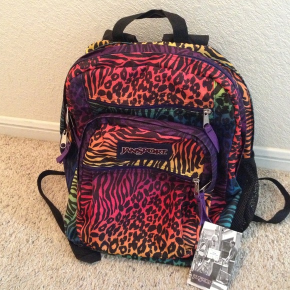 Jansport backpack colorful cheetah print.