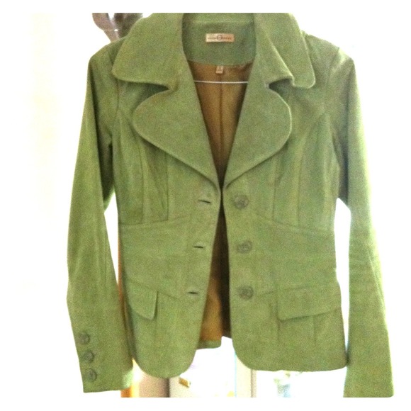 Wilsons leather jacket in lime green