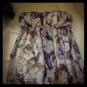 Strapless floral top