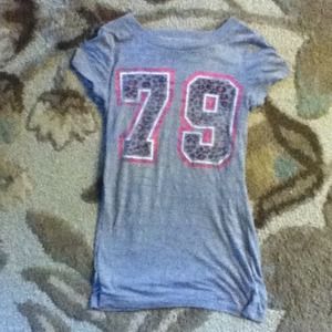 #79 Grey Tee with Leopard Design