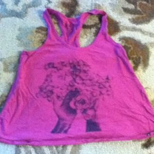 Pink and Black Hurley Rose Tank