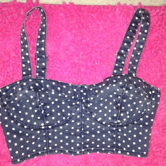 Polka dot bustier/crop top