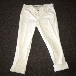 White denim skinny jeans