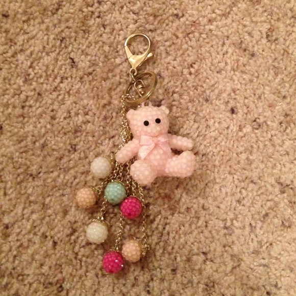 Cute pink bear bag/key charm