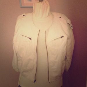 White bomber jacket