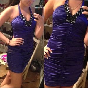 Purple/blue dress with rhinestones! Worn once.