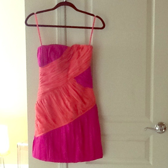 NWOT ABAETÉ Giorgio Runway Coral Silk Dress