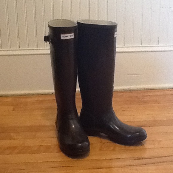 Hunter Chocolate Brown Glossy Rainboots