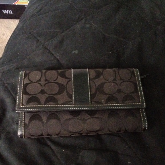 Classic black Coach wallet with checkbook cover!!