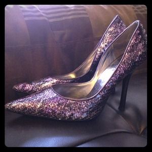 Guess Purple Sequin Heels