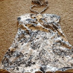 Black and white halter top