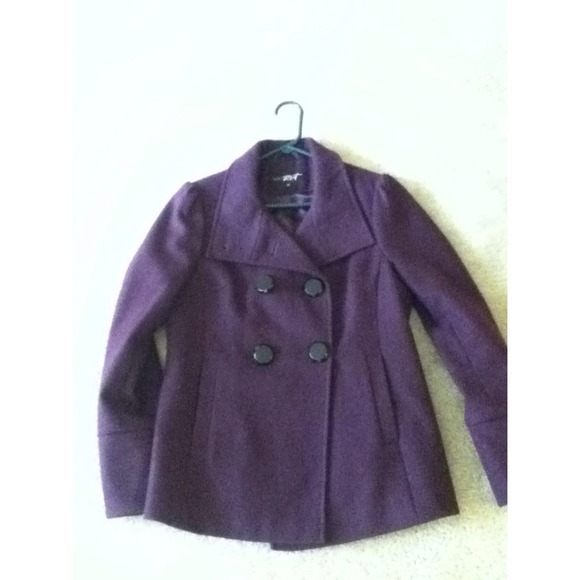 Purple wool short peacoat