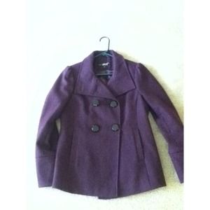 Purple wool short peacoat