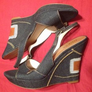 Guess denim wedges - size 8