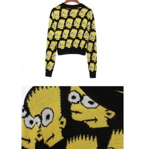 Crop Top Pullover Sweater+ Mini Skirt set.