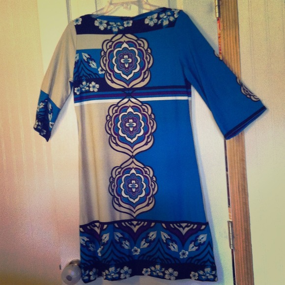 NWT 70's Style Dress with High Neckline