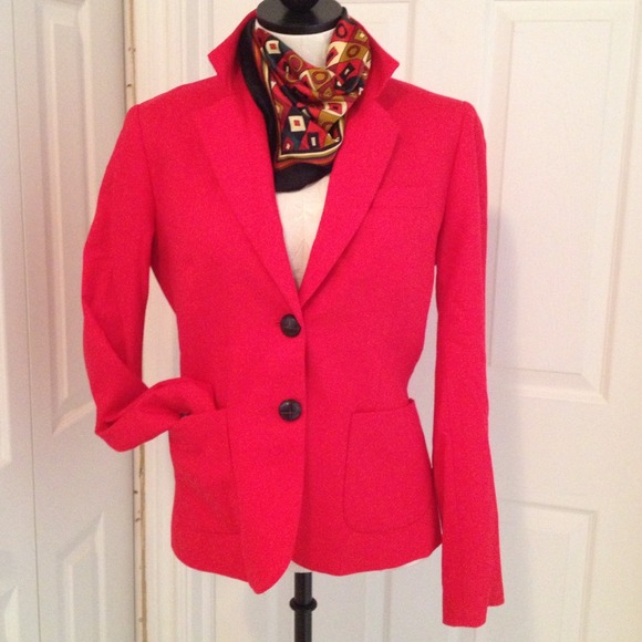Jcrew Factory Red Classic Wool Blazer