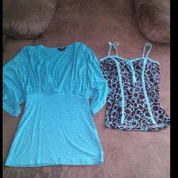 TURQUOISE & BROWN STUNNING TOPS!