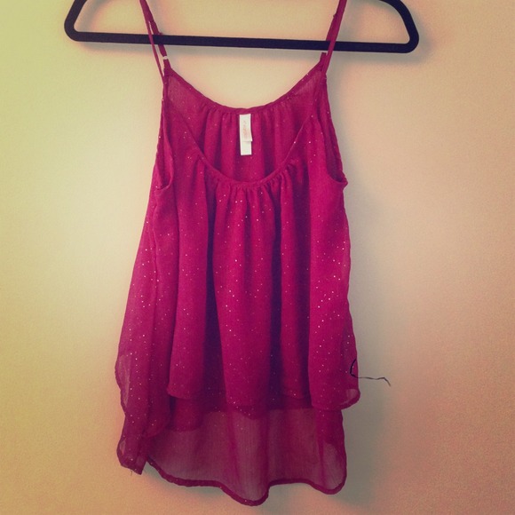 ⛔Bundled⛔Dark pink sheer tank top