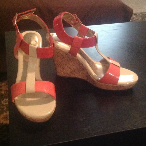 Peach & Coral Wedges by Kohls ($20 with PayPal)