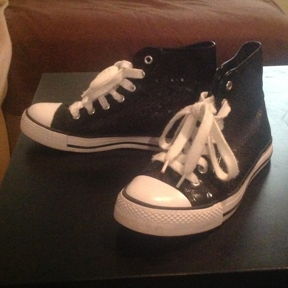 Black Sequin High Top Sneakers($20 with PayPal)