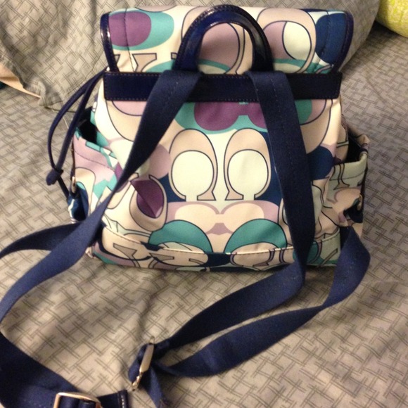 Kira scarf print authentic coach backpack purse