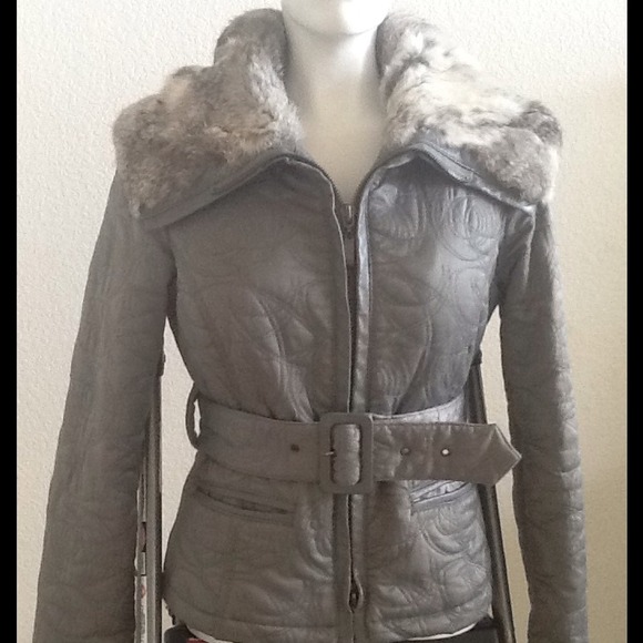 Down feather/rabbit fur  jacket