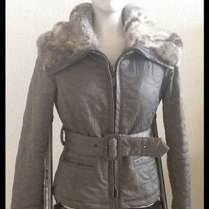 Down feather/rabbit fur  jacket