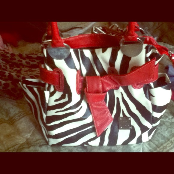 Black,red and white zebra print purse - Picture 1 of 1
