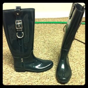 COACH grey rain boots! Barely worn!