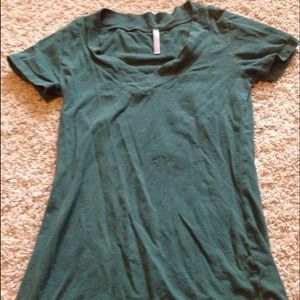 Green v neck shirt