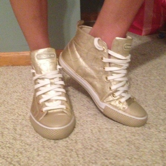 Gold coach high tops