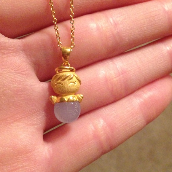 Not for sale! 24k yellow gold lucky baby necklace